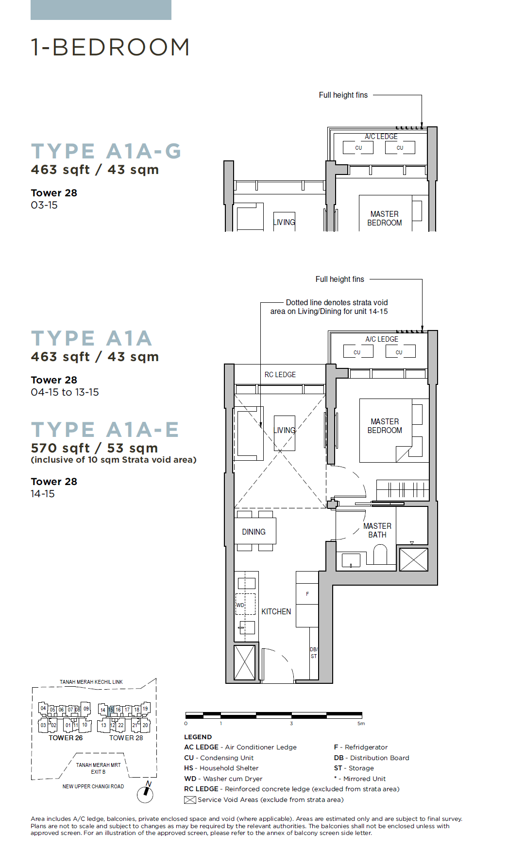 Sceneca Residence 1 Bedroom Floor Plan 5