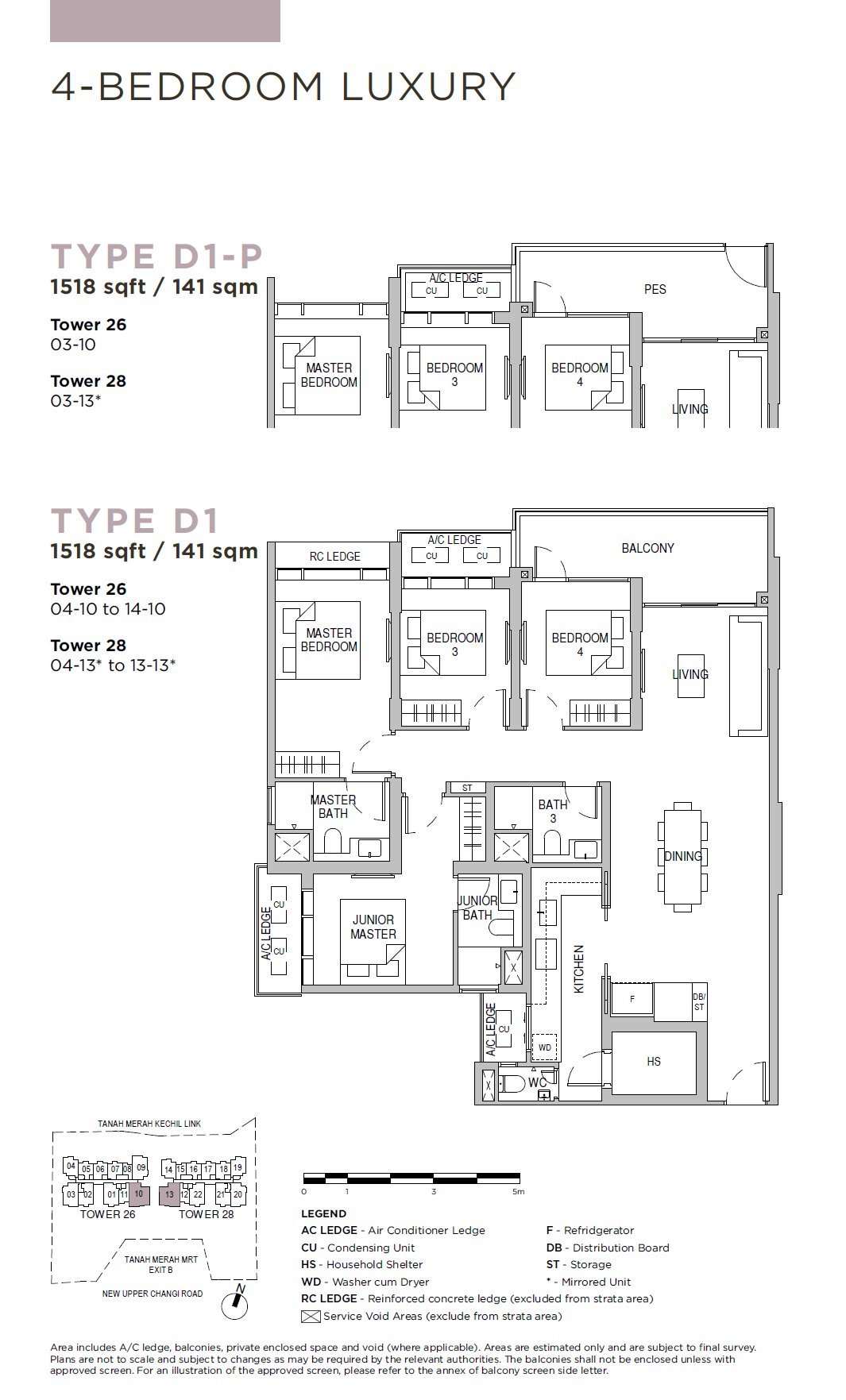 Sceneca Residence 1 Bedroom Floor Plan 20